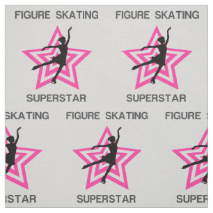 Figur Skating Superstar Grått & Rosa Fabric Tyg