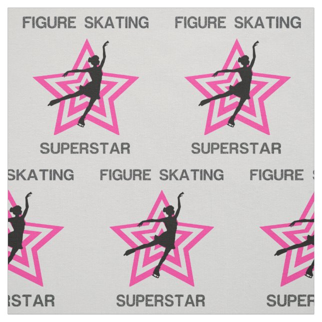 Figur Skating Superstar Grått & Rosa Fabric Tyg (Provkarta)