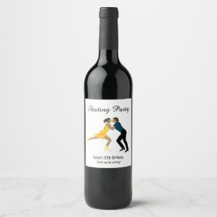 Figur Skating Vinflaska Etikett