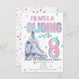 Figur Skatter 8:e Födelsedagsfest inbjudan