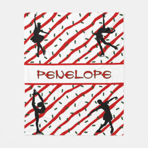 Figur Sking jul Sprinkle Red White Fleecefilt