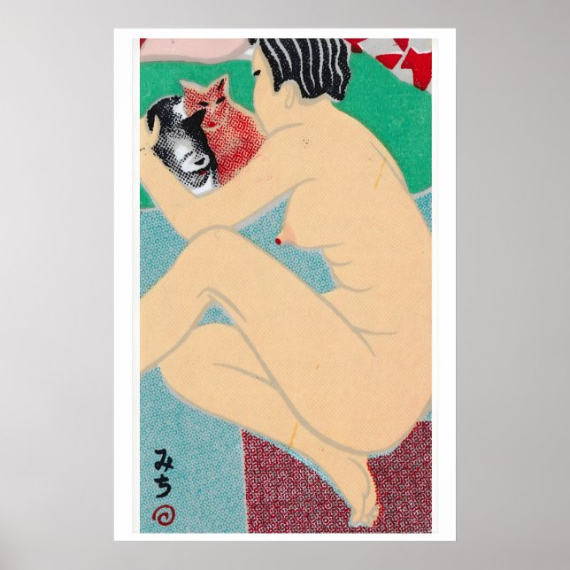 Figur som håller två katter 1920-30-tals tändstick poster (Framsidan)