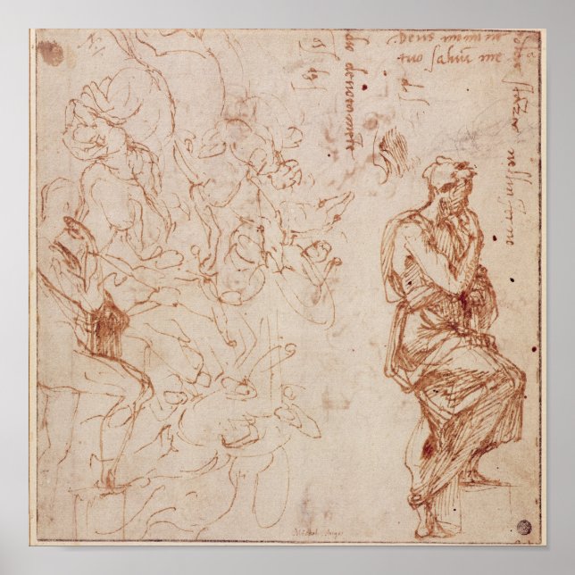 Figur-studier för en kvinna poster (Framsidan)