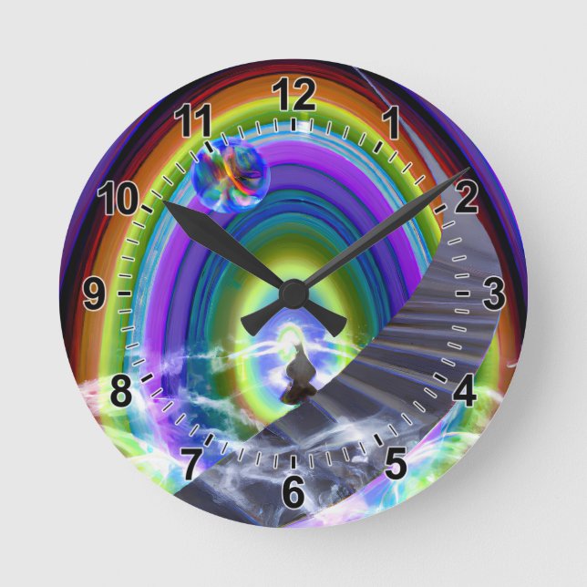 Figur vid Inter-Dimensional Stargate Rund Klocka (Framsida)