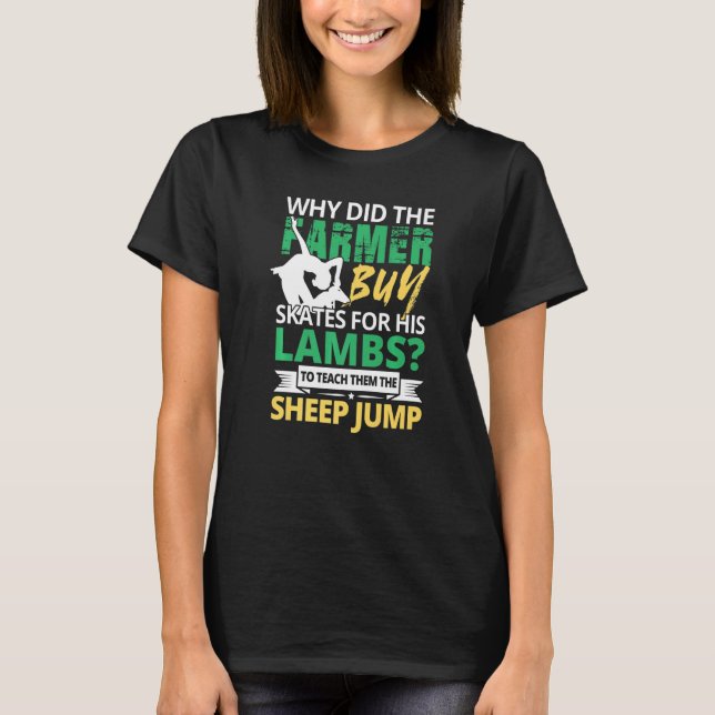 Figure Skater Ice Skating Sheep Jump Lambs Teach T Shirt (Framsida)