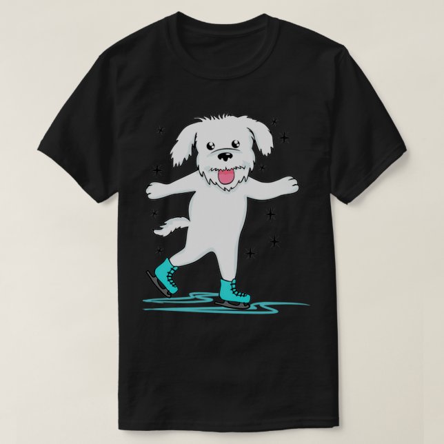 Figure Skating Dog Dogs Cute Pet T Shirt (Design framsida)