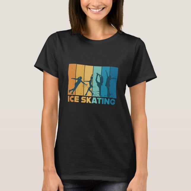 Figure Skating Ice Skater Vintage Retro T Shirt (Framsida)