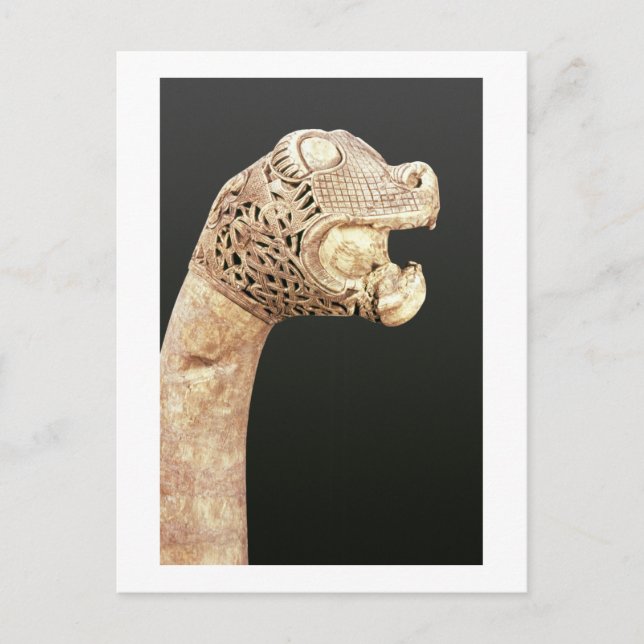 Figurehead of a Viking Longship, hittad i Oseberg, Vykort (Framsida)