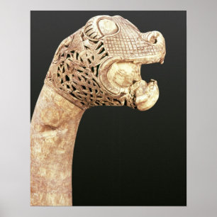 Figureheaden av en Viking Longship, grundar på Poster