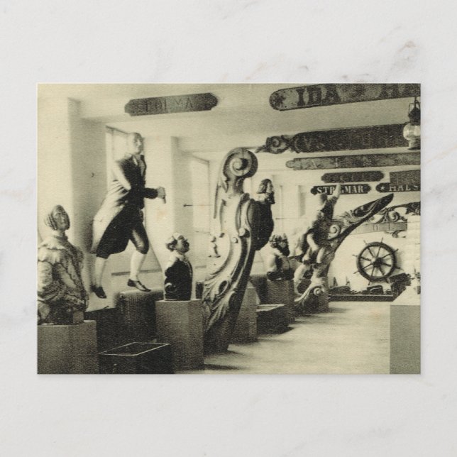 Figureheads, Hallands Museum, Halmstad, Norge Vykort (Framsida)