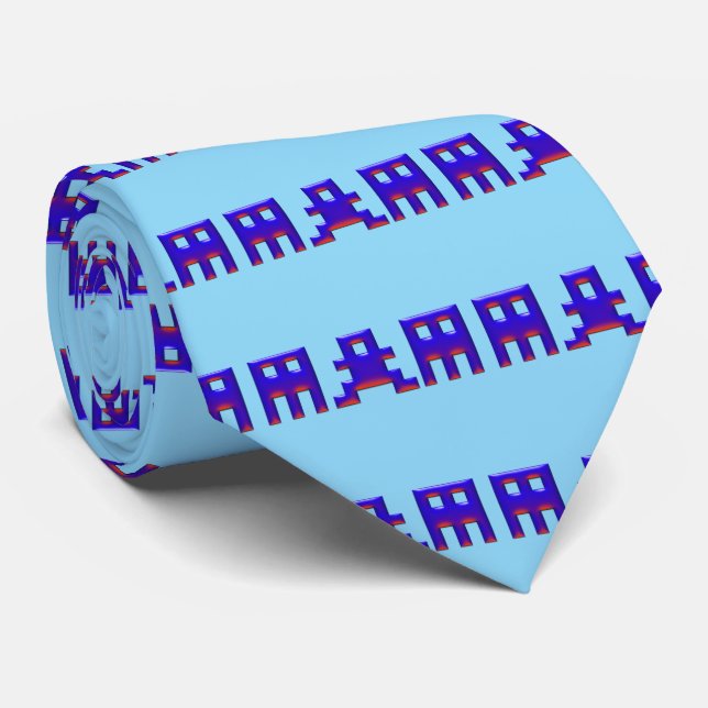 Figurer från gamla datorspel slips (Rullad)