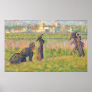 Figurer i ett landskap - Georges Seurat Fine Art Poster