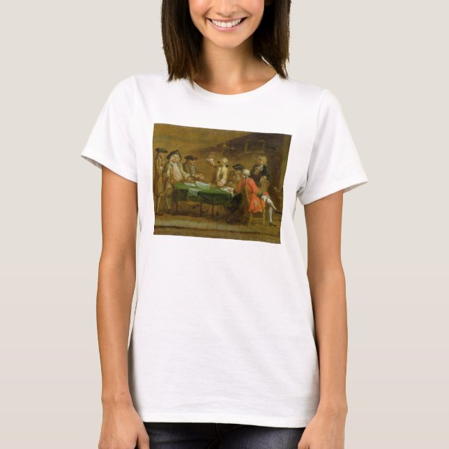 Figurer i ett Tavern- eller kaffehus, 1720-tal (ol T Shirt (Framsida)
