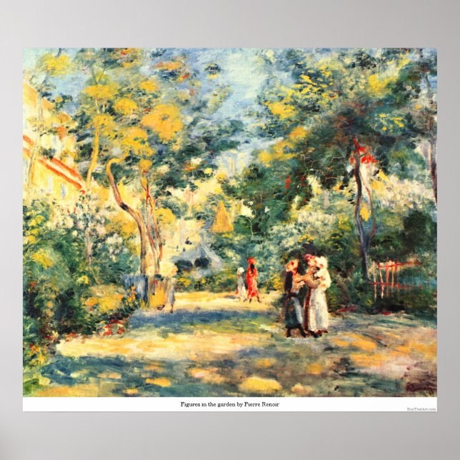 Figurer i trädgården av Pierre Renoir Poster (Framsidan)