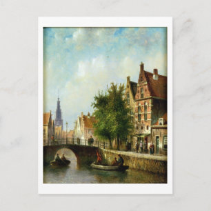 Figurer på en kanal, Amsterdam (olja på panelen) Vykort