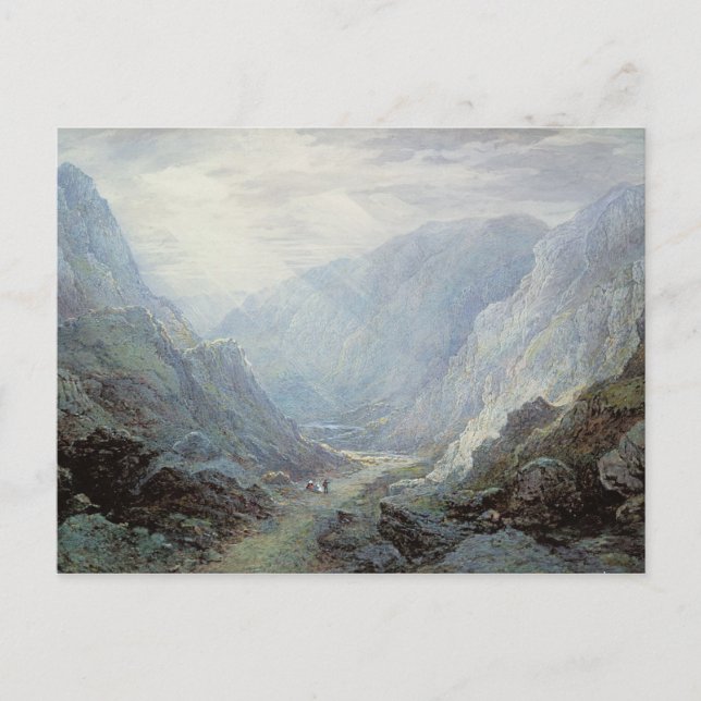 Figurer på väg genom en raketgator vykort (Framsida)