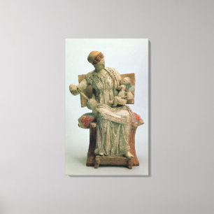 Figurine av aphroditen som leker med Eros Canvastryck