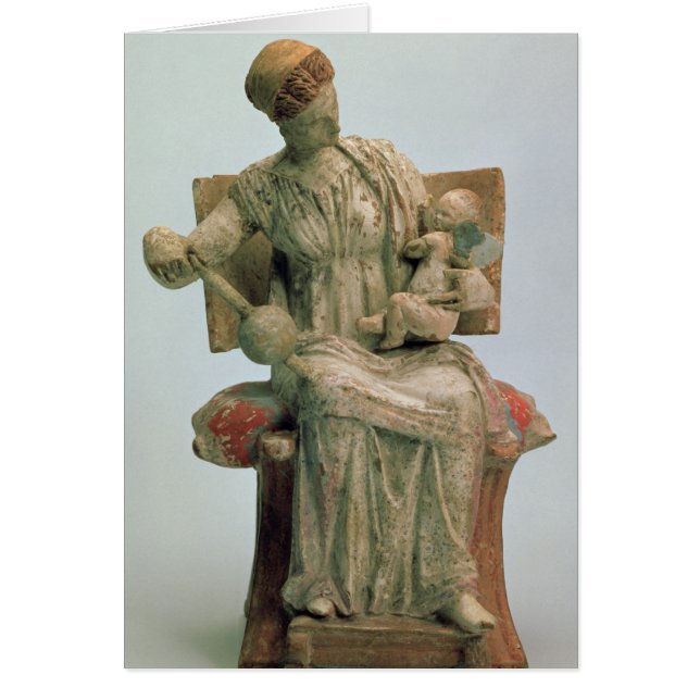 Figurine av aphroditen som leker med Eros Hälsningskort (Framsidan)
