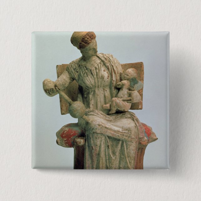 Figurine av aphroditen som leker med Eros Knapp (Framsida)