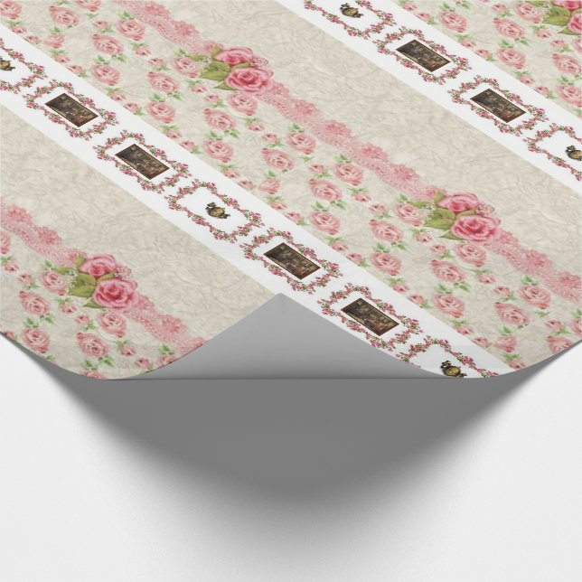 Figursätta papper Blommigt Presentpapper (Hörn)