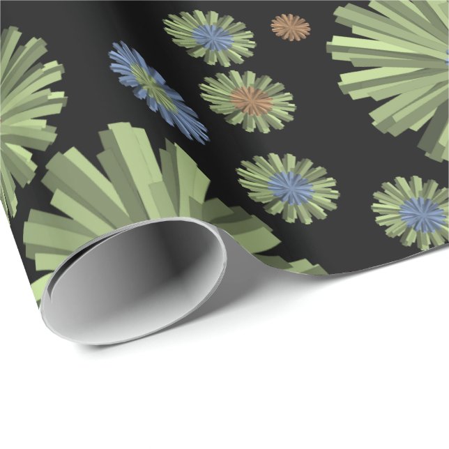 Figursätta papper Blommigt Presentpapper (Rullad Hörn)