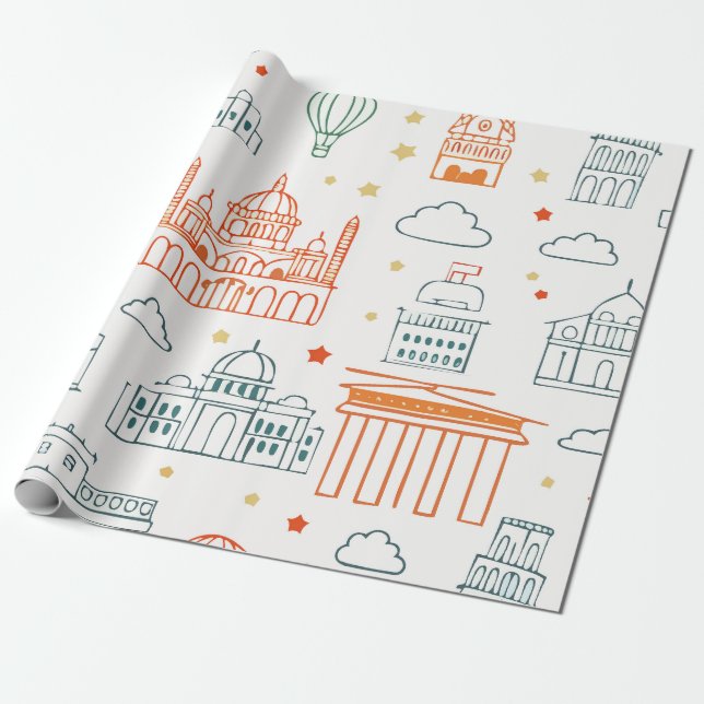 Figursätta Papper för barn Presentpapper (Utrullad)