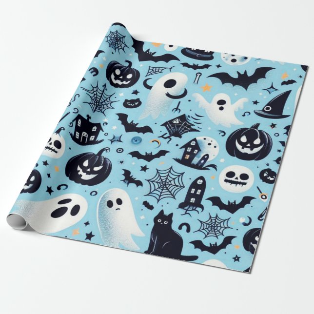 Figursätta Papper Halloween Presentpapper (Utrullad)