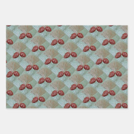 Figursätta Papper uppsättning med 3 lakan Pinecone