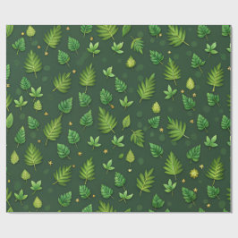 Figursätta pappert i grönt löv presentpapper