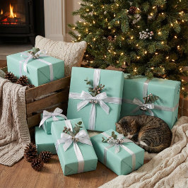 Figursättning av Mint-Grönt Pappert Mjuk pastellpr Presentpapper