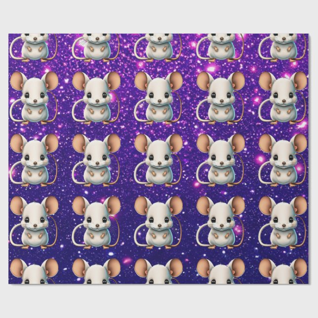 Figursättning av Mouse Cute Charming Thabel Charac Presentpapper (Platt)