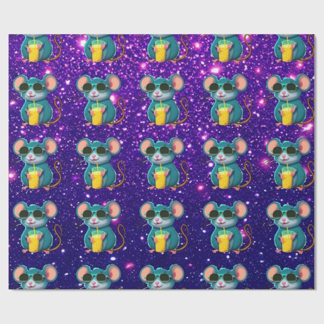 Figursättning av Mouse Cute Charming Thabel Charac Presentpapper (Platt)