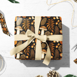 Figursättning av Mushroom Gift | Papper för höstgi Presentpapper