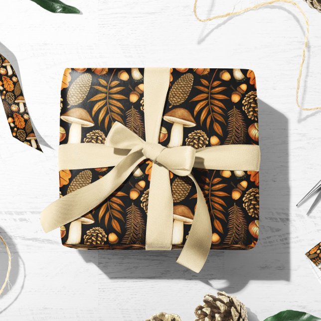 Figursättning av Mushroom Gift | Papper för höstgi Presentpapper (Skapare uppladdad)