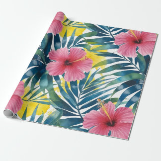 Figursättning för Tropiskt vattenfärgsutfall vid u Presentpapper