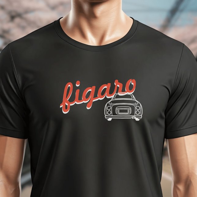 Figursättning Monoline Graphic Figaro Car Black Na T-shirt (A fun figgy t-shirt perfect for lovers of Figaro cars (computer generated mockup))