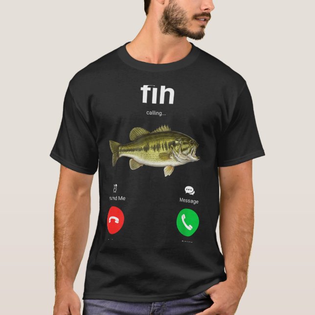 Fih Calling Decline Accept Funny Phone Call Misspe T Shirt (Framsida)