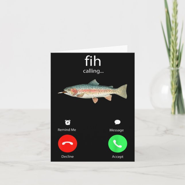 Fih Calling Remind Me Message Decline Accept Phone Kort (Framsida)