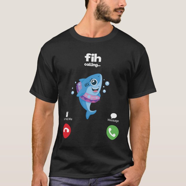 Fih Calling Remind me Message Decline Accept Phone T Shirt (Framsida)