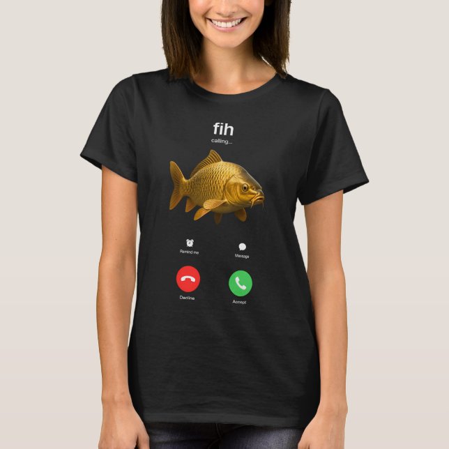 Fih Kallar Felstavade Fisk Meme T Shirt (Framsida)