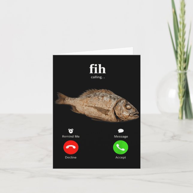 Fih Ringer Roligt Fisk Avböj Acceptera Telefon Kort (Framsida)