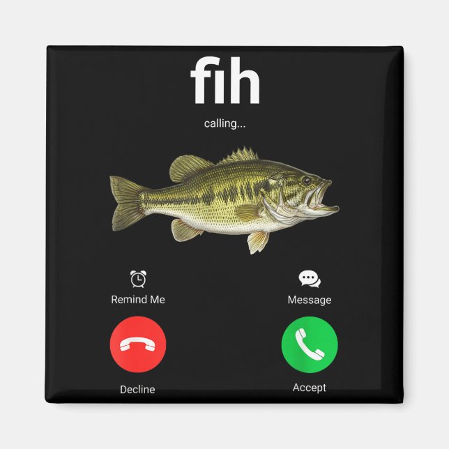Fih Samtal Avböj Acceptera Roligt Telefonsamtal Fe Magnet (Framsidan)