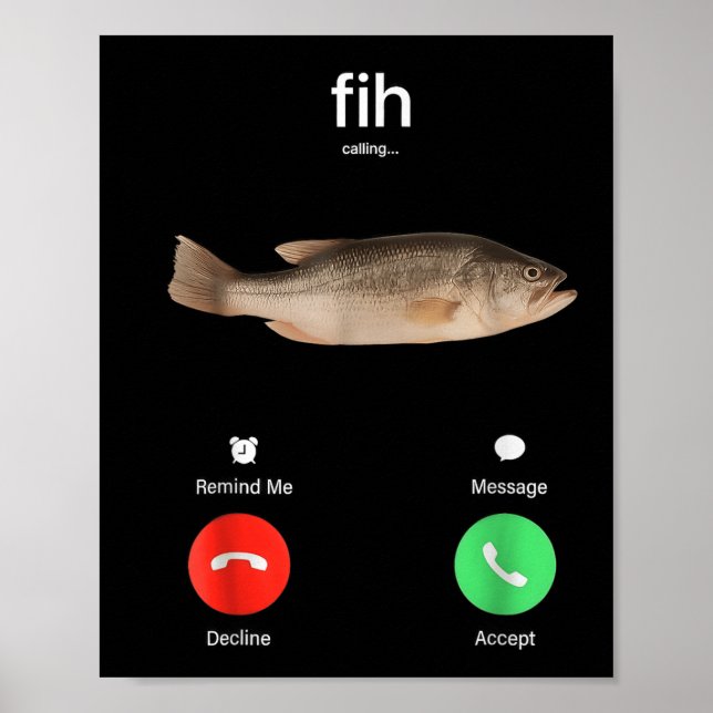 Fih Samtal Påminn Mig Meddelande Avböj Acceptera T Poster (Framsidan)