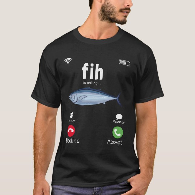 Fih Samtal Påminn mig Meddelande Avböj Acceptera T Shirt (Framsida)