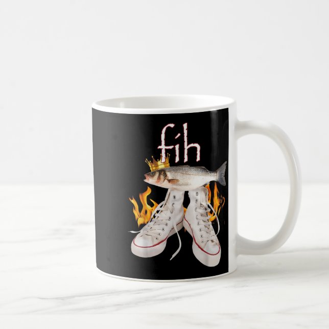 Fih Scute Ss Cute Sss Fish Funny Misspelled Fish M Kaffemugg (Höger)