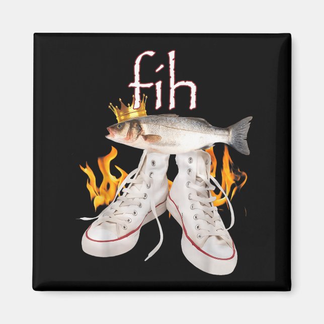 Fih Scute Ss Cute Sss Fish Funny Misspelled Fish M Magnet (Framsidan)