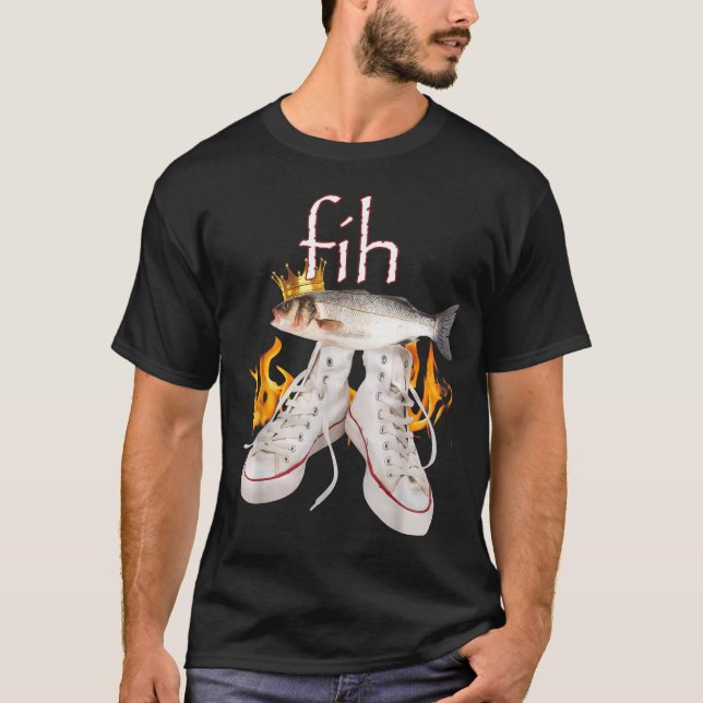 Fih Scute Ss Cute Sss Fish Funny Misspelled Fish M T Shirt (Framsida)