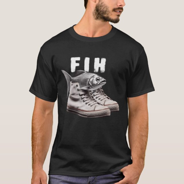 Fih Skor Fisk Roligt Felstavade Fisk Meme Fih Samt T Shirt (Framsida)