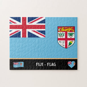 Fijanska Flagga och Fijian land / Fijiöarna Pussel