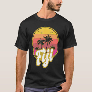 Fiji Beach Retro Sunset T Shirt